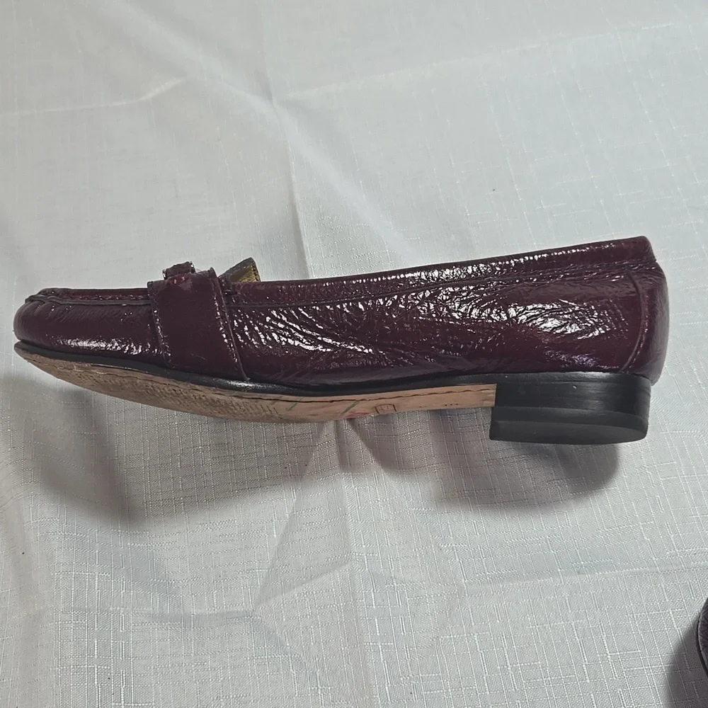Coach Womens Signature Eloise Burgundy Red  Loafers  Flats 6B